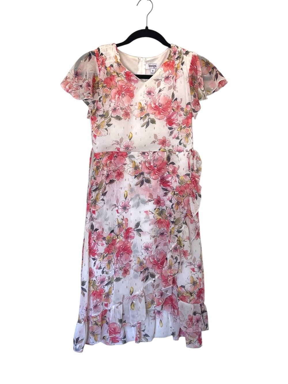 Speechless Pink Floral Wrap-Style Chiffon Dress